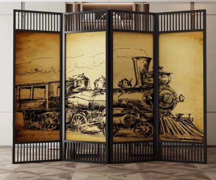  现代屏风隔断3d模型 