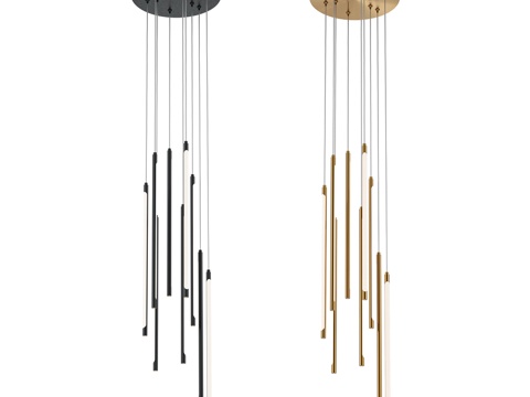  吊灯 发光棒3d模型 