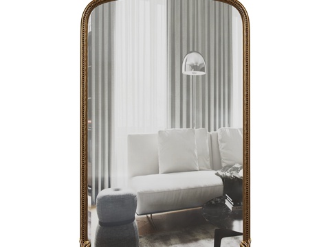  拱形雕花金框镜子 Excellence3d模型 