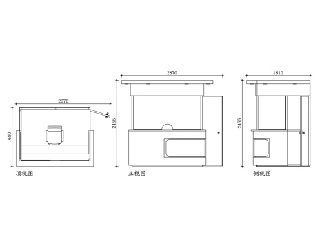  售票窗口 售票小屋 票务亭 售票岗亭 票务窗口cad施工图 