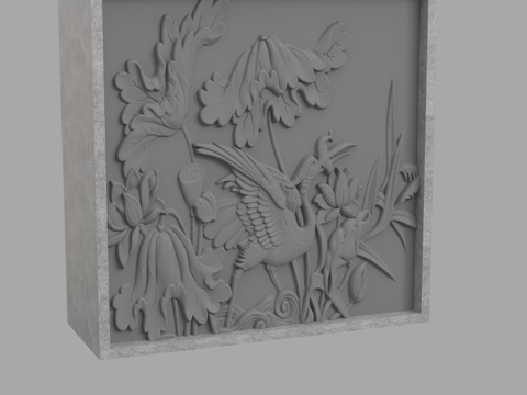  现代浮雕背景墙3d模型 