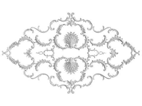  灰泥装饰花饰套装129号3d模型 