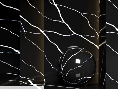  石英石 Noblle Quartz Q765 黑色马奎纳3d模型 