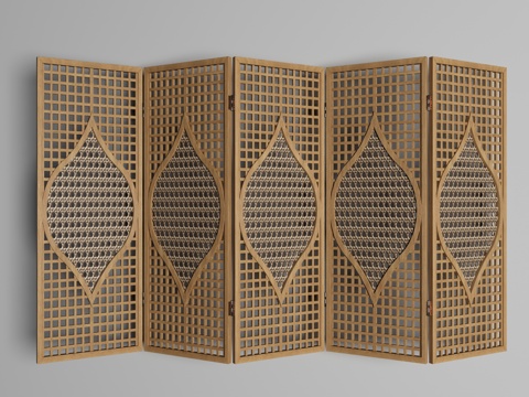  现代屏风隔断3d模型 