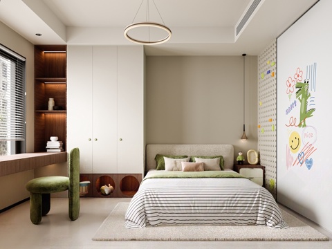  现代通用儿童房3d模型 