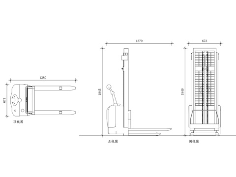 托盘堆高机 托盘码垛机 栈板堆垛机 叉车堆垛机 托盘升降堆垛cad施工图