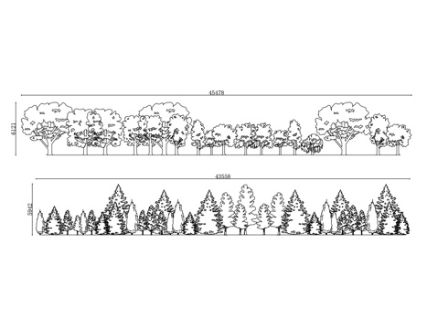树木风景 绿植景观 林木景致 绿化景观 树林景观cad施工图