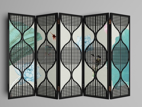  现代屏风隔断3d模型 