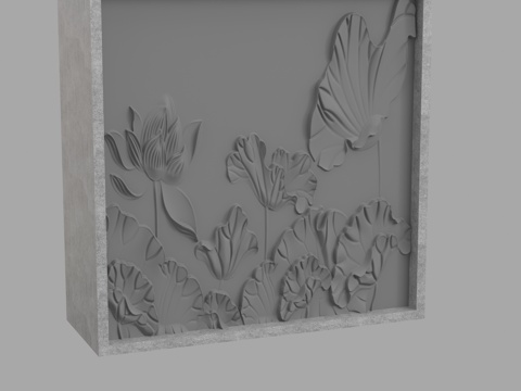  现代浮雕墙3d模型 