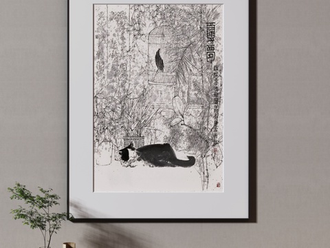  现代简约抽象挂画3d模型 