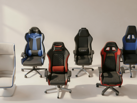 现代电竞椅_游戏椅_转椅su模型