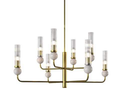  OM灯泡灯，黄铜，白色br3d模型 