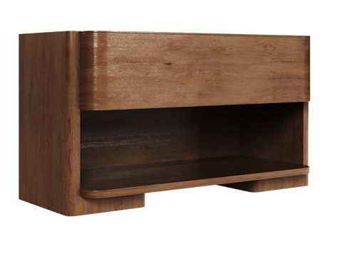  OM 简约风格开放式床头柜 100厘米款3d模型 