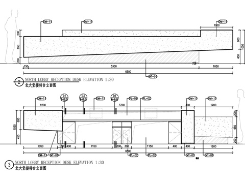 大堂接待台节点大样图cad施工图