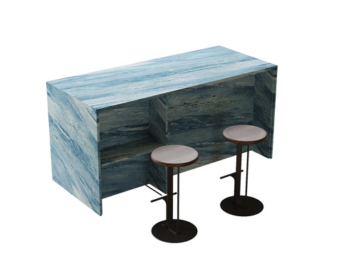  现代吧台吧椅3d模型 