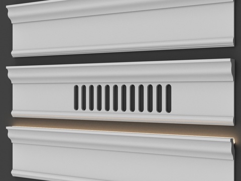  469号通风灯饰天花板线条3d模型 