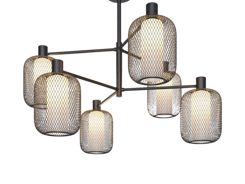  30191 6吸顶灯黑色3d模型 