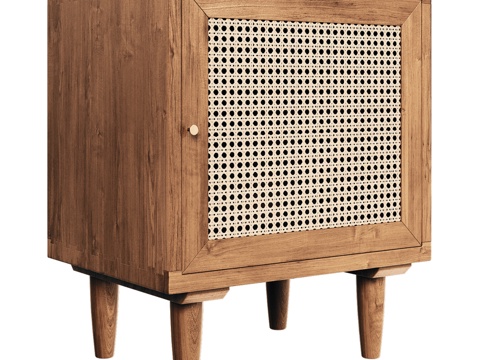  OM中世纪风格翻盖式床头柜3d模型 