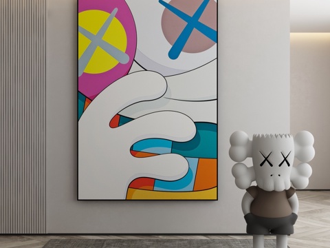  现代简约抽象挂画3d模型 