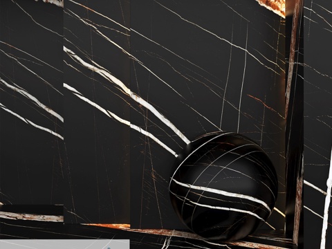  TechGres大尺寸陶瓷板材。黑色撒哈拉3d模型 