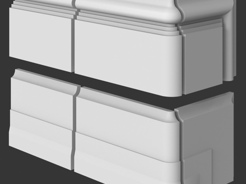  带端头的27号和32号踢脚线板。LepGrand3d模型 