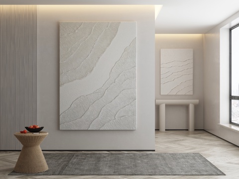  现代简约抽象挂画3d模型 