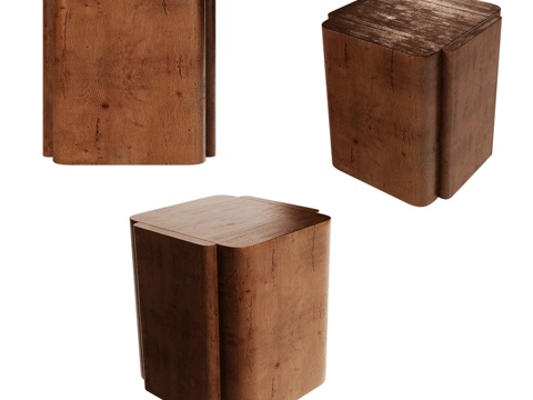  OM极简方形边几3d模型 