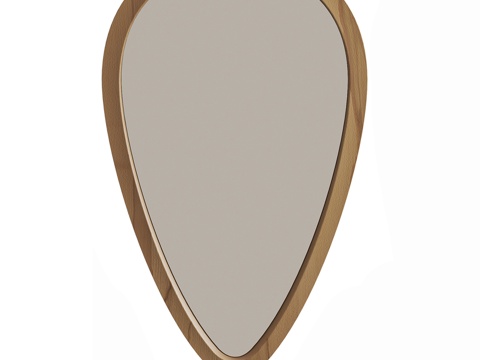  实心柚木椭圆镜 HASTA 83 (自然色)3d模型 