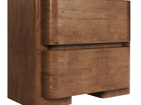  OM极简双抽屉床头柜3d模型 