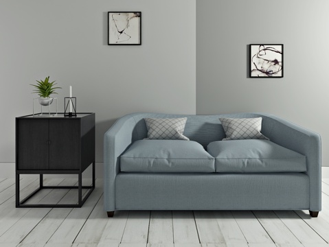  北欧双人沙发 装饰画3d模型 