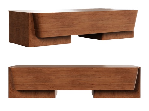  OM极简主义长方形咖啡桌3d模型 