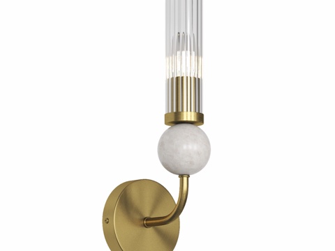  OM灯泡灯，黄铜，白色br3d模型 