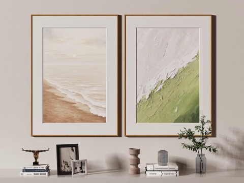  现代简约抽象挂画3d模型 