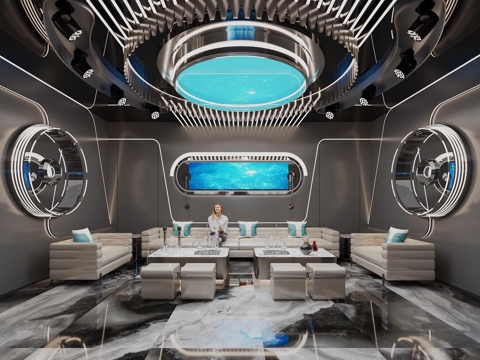  未来感KTV3d模型 