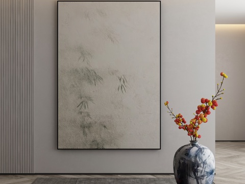  现代简约抽象挂画3d模型 