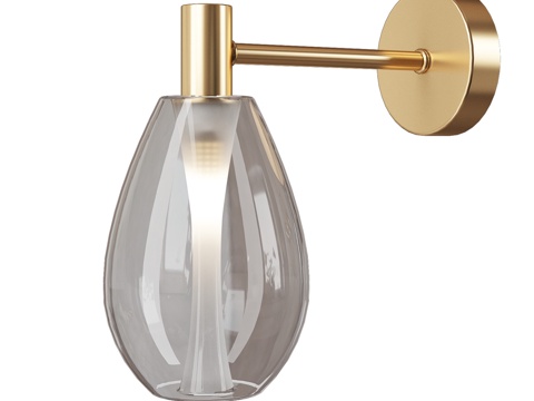  60175 1头黄铜壁灯3d模型 