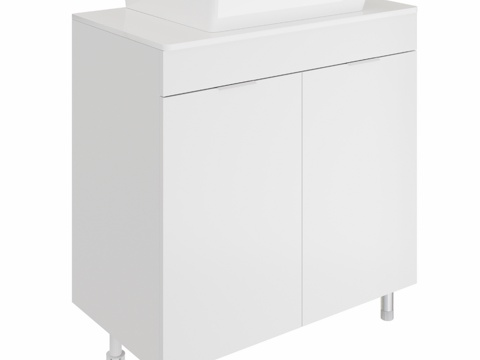  OM 带水槽柜 DIWO Anapa 80 落地式，白色3d模型 