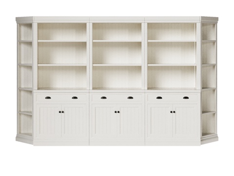  OM三门带抽屉书柜-海岸风格3d模型 