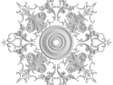  灰泥装饰花饰套装122号3d模型 