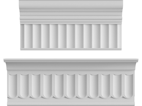  带装饰线脚的预制檐口 153号及配套3d模型 