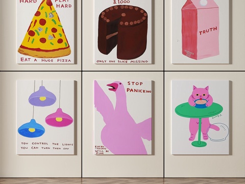  现代，抽象，简约，儿童，组合画3d模型 