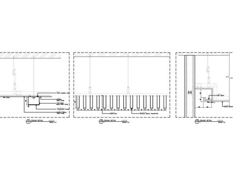 铝方通软膜吊顶节点大样图cad施工图