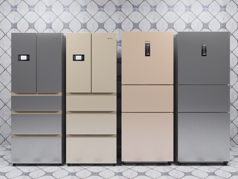  现代单开门冰箱3d模型 