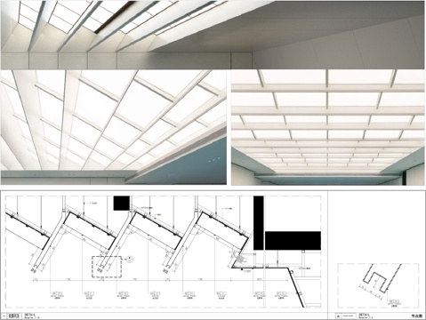 吊顶节点 顶面节点 透光软膜吊顶 工装吊顶cad施工图