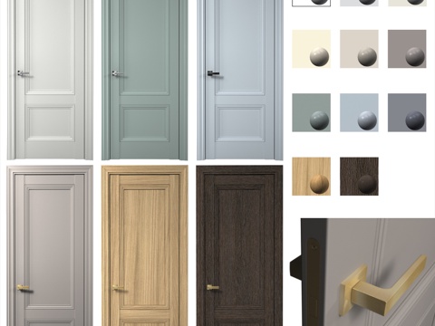  AurumDoors室内门系列，钴蓝32款 高2300毫米3d模型 