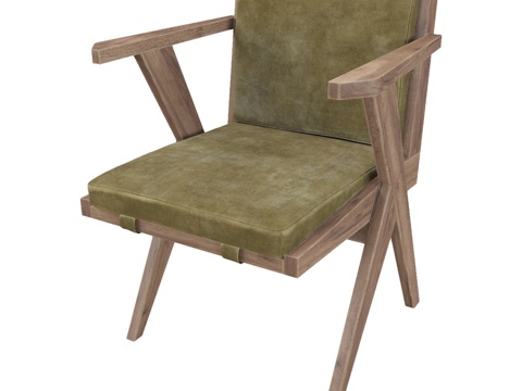  实心柚木扶手椅致敬OG3d模型 