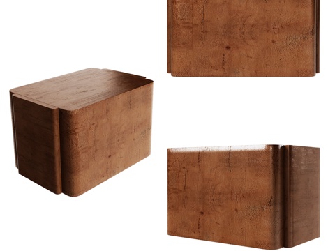  OM极简长方形边桌3d模型 