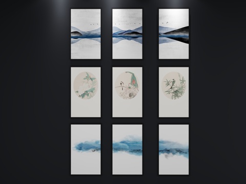  北欧挂画 装饰画3d模型 