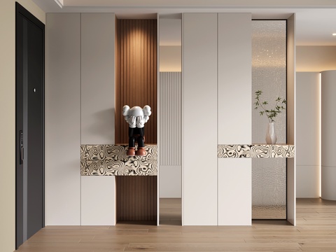  现代隔断柜 玄关柜 入户隔断鞋柜3d模型 