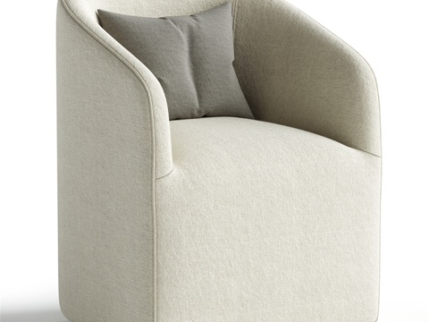  Baldwin 软包桶背旋转餐椅3d模型 